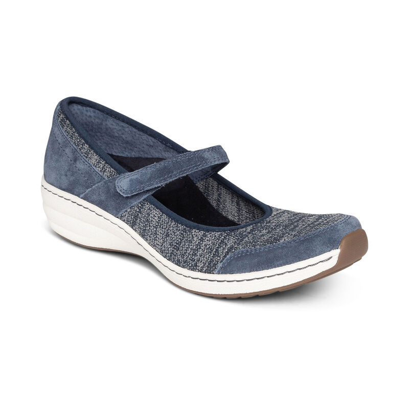 Aetrex Womens Mina Mary Janes Blue - 75tEmqDHC